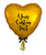 28" Personalised Giant Heart Foil Balloon - Metallic Gold