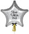 32" Personalised Giant Star Foil Balloon - Metallic Silver