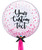 24"  Personalised Crystal Clear Bubble Confetti Dots Printed Balloon - Pink Confetti Dots