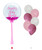 24" Personalised Name Crystal Clear Bubble Feather Filled Balloon - Baby Girl with Add-on: 6pcs Balloons Cluster