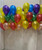 (Helium Balloon Cluster) 12" Rainbow Latex Balloon Cluster - Vibrant Metallic Color