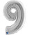40" Giant Number Foil Balloon (Silver) - Number '9' 