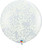 36'' Jumbo Perfectly Round Balloon - Round Confetti (1cm) Cream