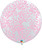 36'' Jumbo Perfectly Round Balloon - Round Confetti (1cm) Baby Pink