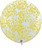 36'' Jumbo Perfectly Round Balloon - Round Confetti (1cm) Yellow