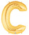40" Giant Alphabet Foil Balloon (Gold) - Letter 'C'