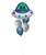 [Astronaut/Space] Iridescent Alien Space Ship Chrome Blue Balloons Bouquet