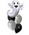 [Spooky Halloween] Iridescent Ghost Black and White Marble Balloons Bouquet 