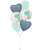 Babysaurus Satin Luxe Steel Blue Heart Balloons Bouquet