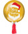 [Merry Christmas] 16"/41cm Gold Sphere Shaped Balloon - Santa Merry Christmas