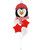 Sweet Penguin Head Matte Red Star Balloons Bouquet Sweet Penguin Head Matte Red Star Balloons Bouquet