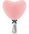  36" Giant Heart Foil Balloon - Macaron Matte Pink styled with Tassel Tail