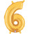 14" Small Number Foil Balloon (Gold) - Number '6' (B34846G)