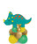 Adorable Dinosaur Theme Balloons Package - Adorable Green Triceratops Chrome Balloons Stand