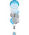 [Oscar Orbz Bubble] 22" Personalised Oscar Orbz Bubble Balloons Bouquet - Pastel Blue