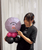 [Frightfully Fun Halloween] 18" Personalised Round (Macaron Matte Lilac) Balloon Display Delight - Dracula Happy Halloween