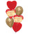 [Happy Valentine's Day] Happy Valentine's Day Satin Gold Swoosh Reflex Balloons Bouquet