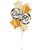 [Birthday] Marble Mate Happy 50th Birthday Metallic Shiny Gold Star Balloons Bouquet
