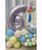 Happy Birthday Number Balloons Centerpiece - Rainbow Clouds Pastel