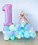 Happy Birthday Number Balloons Centerpiece - Princess