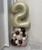 [Birthday] Create your own Birthday Bash Fashion Balloon Stand (1 Digit) - Satin Cream
