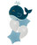 [Sea Creature] Funny Whale Matte Blue Star Balloons Bouquet
