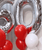 [National Day 2026] 40" Giant Number Foil (Silver) Fashion Latex Balloons Cluster Set - 61st Independence Day