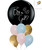 36'' Gender Reveal Jumbo Perfectly Round Balloons Cluster - Round Confetti Filled (Pink/Blue)
