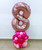 [Barbie] Personalised Barbie Themed Birthday Bash Fashion Balloon Stand (1 Digit) - Rose Gold