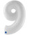 40" Giant Number Foil Balloon (Shiny Elegant White) - Number '9'