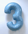 40" Giant Number Foil Balloon (Pastel Blue) - Number '3'