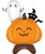 [Frightfully Fun Halloween] Spooky Halloween Themed Standup (30inch) - Pumpkin, Cute Ghost & Witch Cat