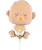 [Baby] Mini Little Precious Newborn Baby Shape Balloon with Stick (14inch)