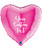 18" Personalised Heart Foil Balloon - Metallic Shiny Magenta