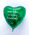 18" Personalised Heart Foil Balloon - Metallic Shiny Dark Green