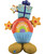 [Birthday] Happy Birthday Rainbow Cupcake Standup Balloons Package - Happy Birthday Rainbow Cupcake Standup Balloon