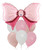 Fiocco Rosa Pink Ribbon Bow Balloons Bouquet