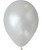 12" Standard Metallic Color Round Latex Balloon - White