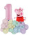 [Peppa Pig] Peppa Pig Balloons Package - Happy Birthday Number Balloons Centerpiece - Peppa Pig