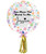 24" Personalised Globe Transparent Printed Balloon - Colorful Daisies styled with 1pc tassel