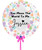 19" Personalised Globe Transparent Printed Balloon - Colorful Daisies with Ribbon Bow and Tail
