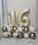 Create your own Birthday Bash Chrome Chalk Matte Balloons Centerpiece  - Satin Cream 