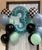 40" Giant Number Foil Balloon (Pastel Blue) Road Design - Black/White Lines 
