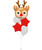 [Merry Christmas 2025] Loveable Reindeer Matte Red Star Balloons Bouquet
