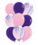 (Create Your Own Helium Balloons Cluster) 12'' Marble Pattern Balloons Cluster - Fashion Colors 9pcs