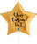 36" Personalised Star Foil Balloon - Metallic Shiny Gold