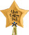 36" Personalised Star Foil Balloon - Metallic Shiny Gold