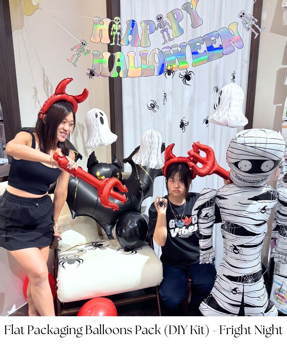 The [Frightfully Fun Halloween] Fright Night Balloons Package DIY Kit has everything you need to transform your space into a spooky celebration zone. Packed with eerie decorations and balloons, this kit is perfect for setting up a hair-raising Halloween party—whether it’s for kids, adults, or the whole family!