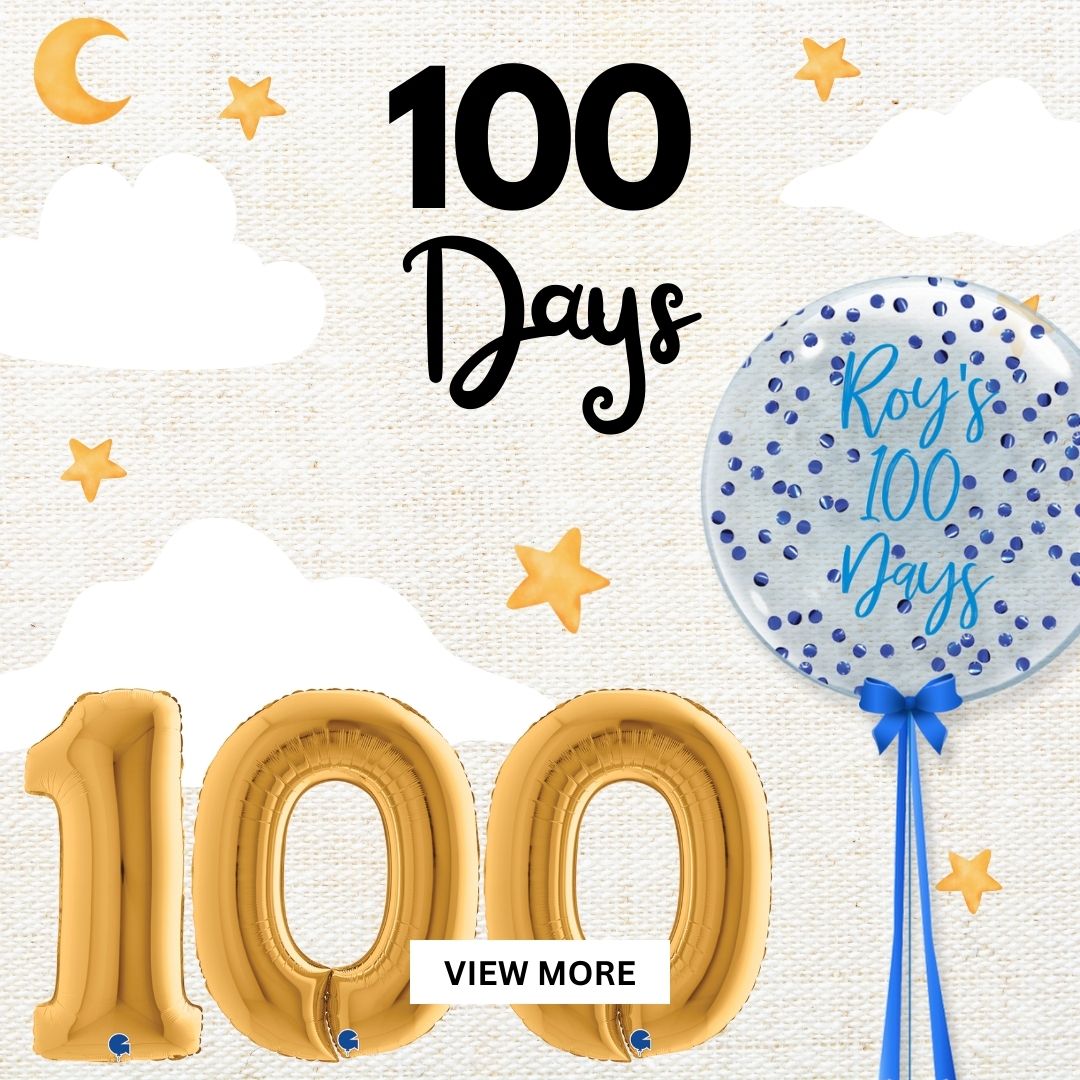 Celebrate a cherished cultural milestone with our enchanting collection of 100 days themed balloons!