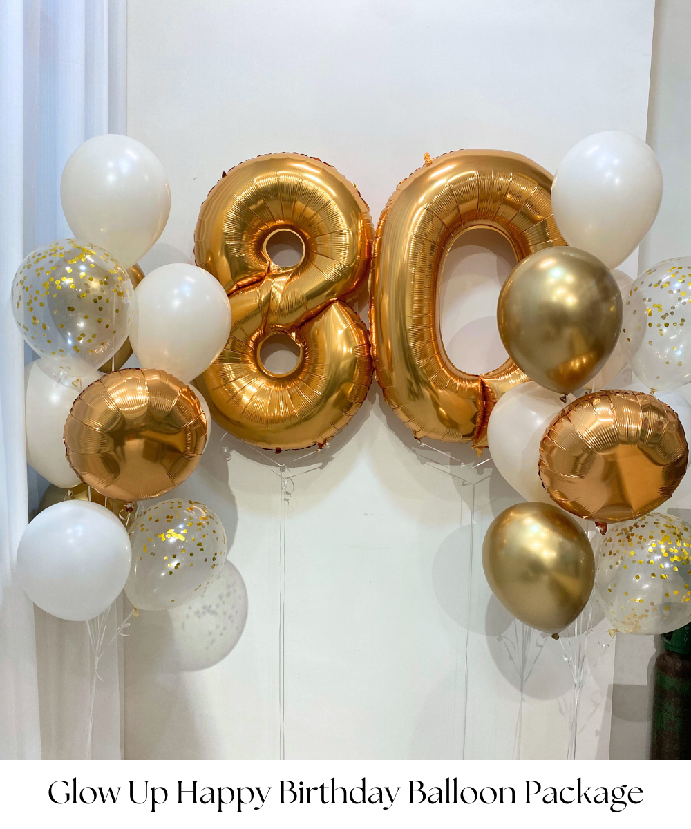 Light up the party with our Glow Up Happy Birthday Balloon Package – a dazzling celebration of style, sparkle, and all things fabulous! This vibrant and eye-catching balloon setup is perfect for those who love to shine on their special day.